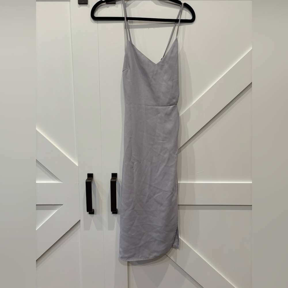 Lulu's Gray Midi Dress